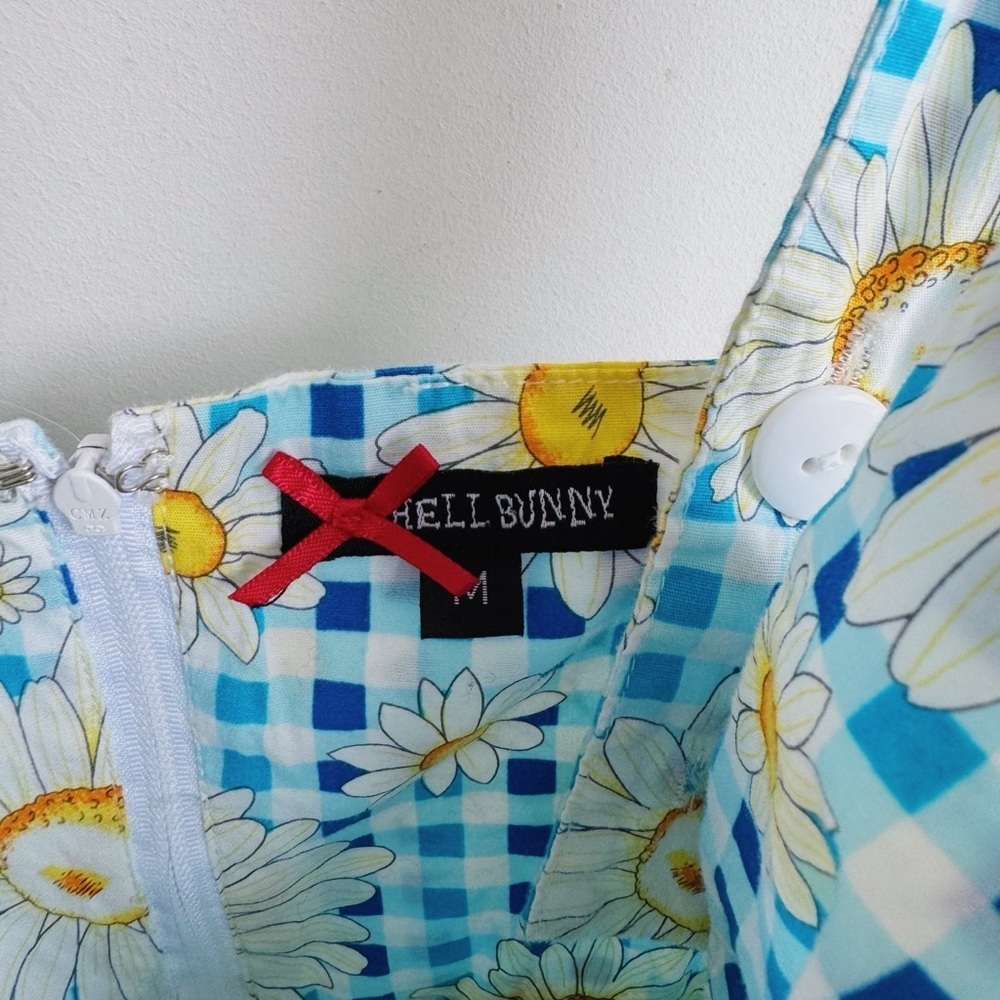 HELL BUNNY Sunshine 50's Rockabilly Pinup Swing Vintage Day Dress Medium - Picture 9 of 9